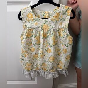 SweetHoney Kids Floral Blouse - Yellow and White